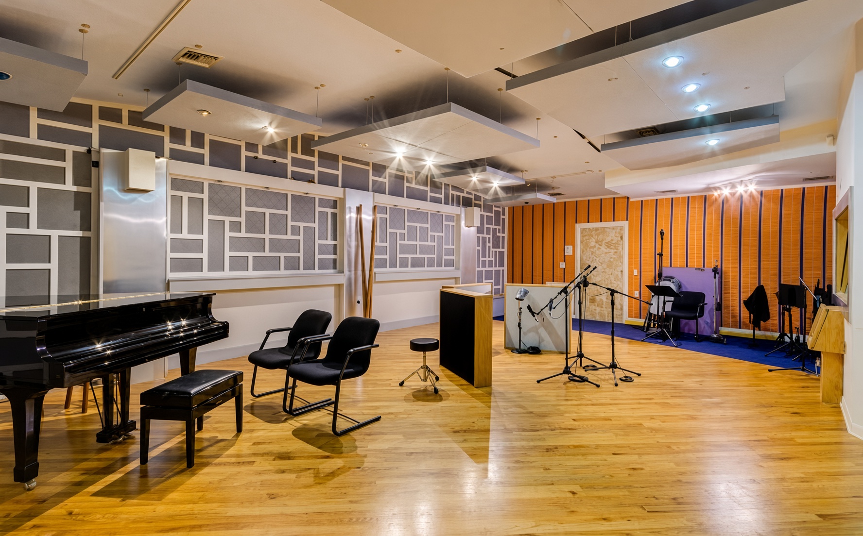 Wide view of the recording studio